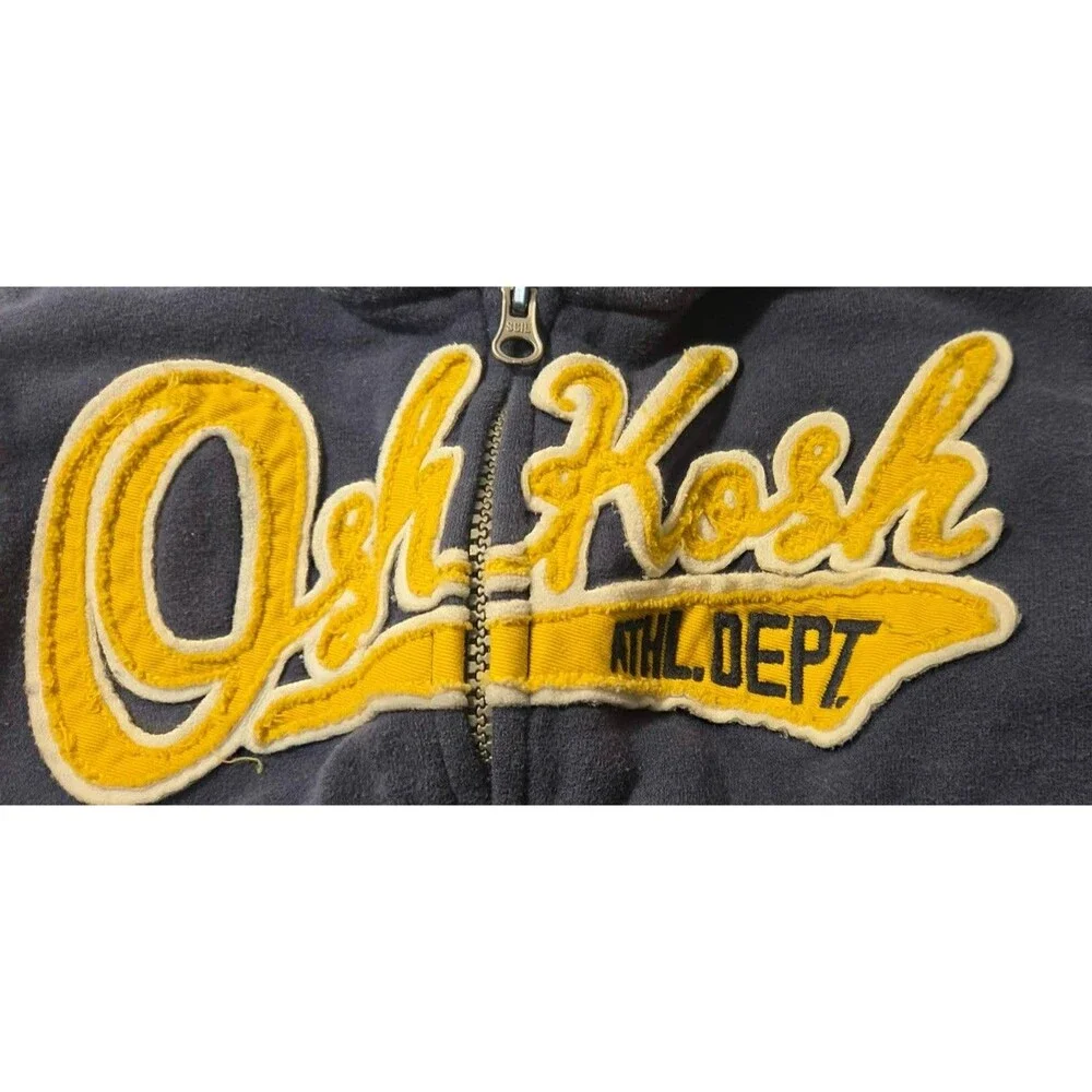 Osh Kosh B'Gosh Hoodie Boy's Size 3 Toddler Zip-Up Hooded Lined Pockets